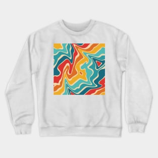 Liquid Retro Rainbow Sunset Repeat Pattern Crewneck Sweatshirt